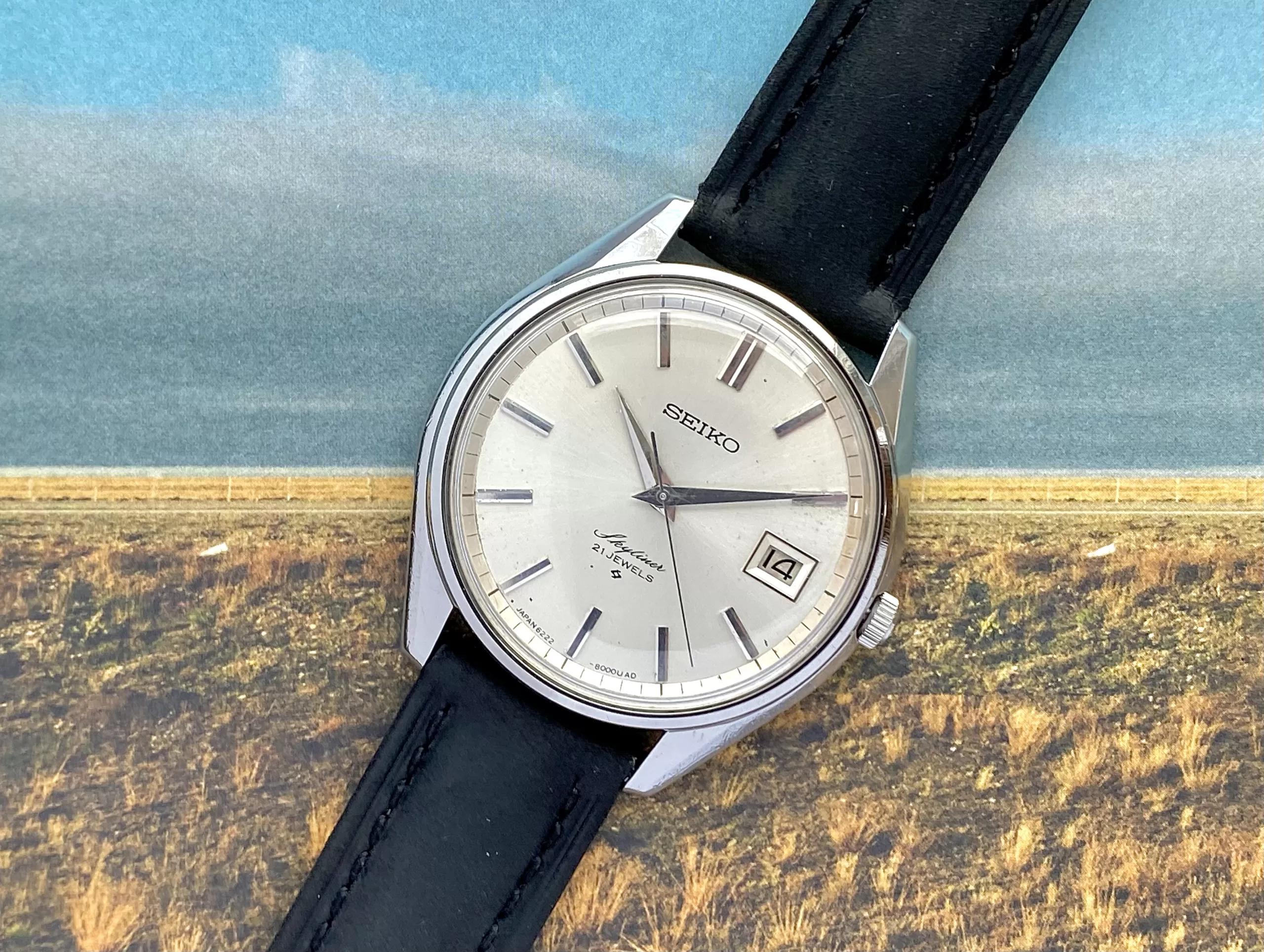 Seiko Skyliner 6222-8000 21 Jewel Vintage 38mm Oversized