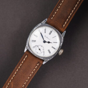 Waltham Cushion Case Enamel Dial 7 Jewel 1920s Men's watch