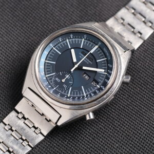 Seiko 6139-7070 Blue Dial Vintage Automatic Wind "Baby Jumbo" Chronograph
